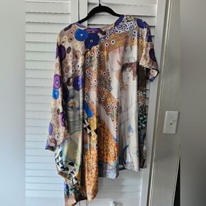 Blackmilk Gustav Klimt Mother & Child Printed Mini Asymmetrical Dress Size Small